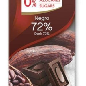 Chocolate 72% de cacao, sin azúcares añadidos